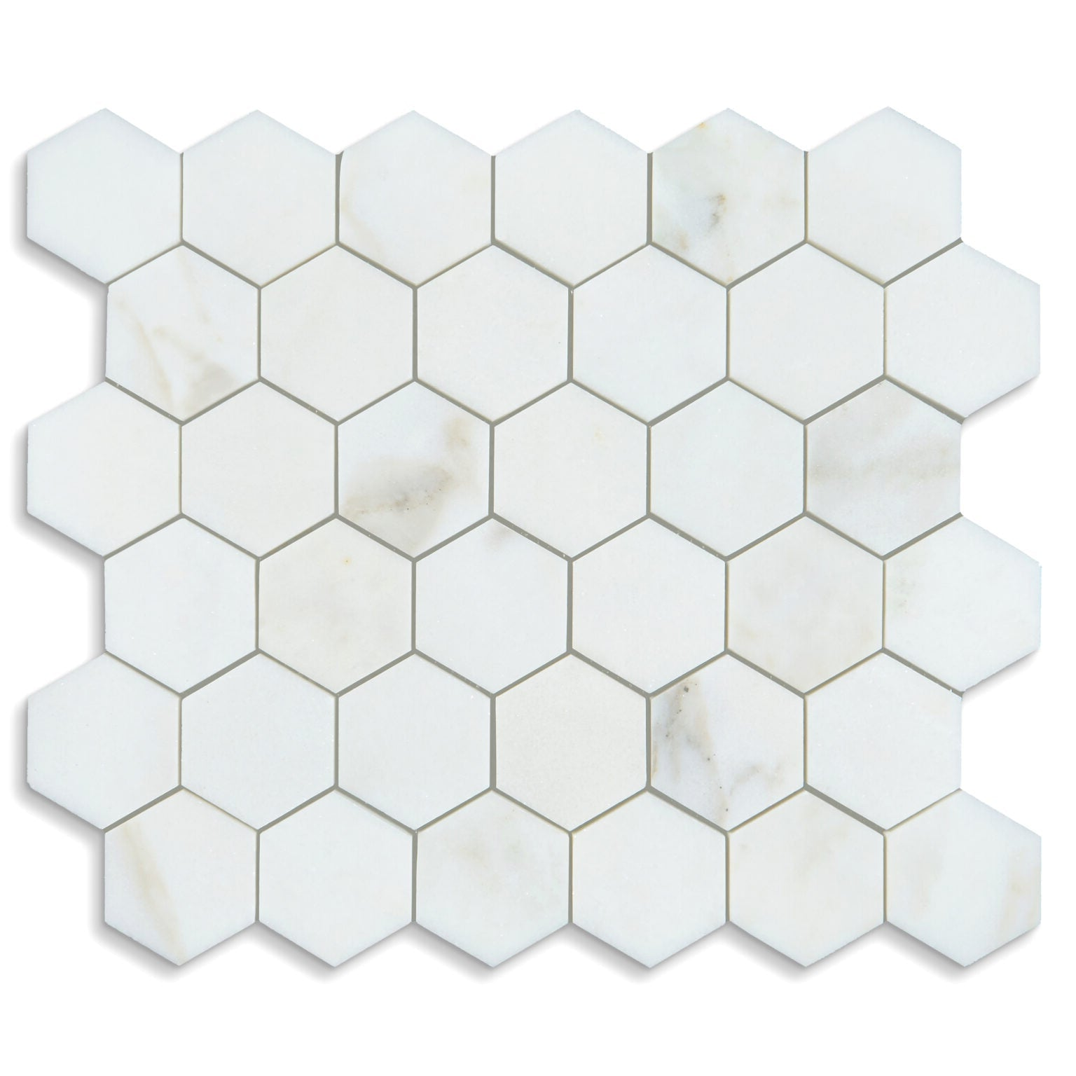 Calacatta Oliva Marble Polished 2" Hexagon Mosaic Tile-Marble Mosaic-American Tile Depot