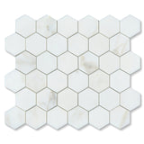 Calacatta Oliva Marble Polished 2" Hexagon Mosaic Tile