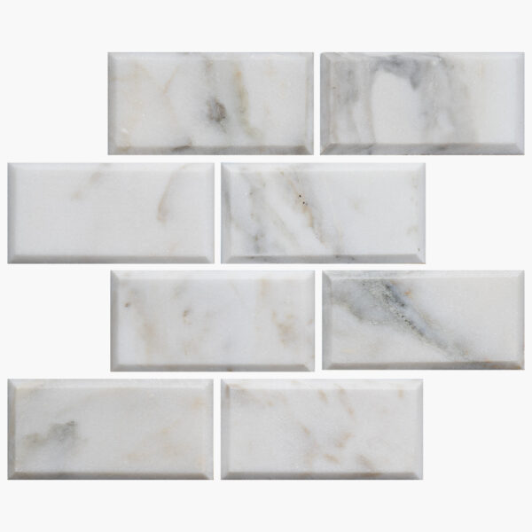 3 X 6 Calacatta Oliva Marble Honed & Beveled Field Tile-Marble Tile-American Tile Depot