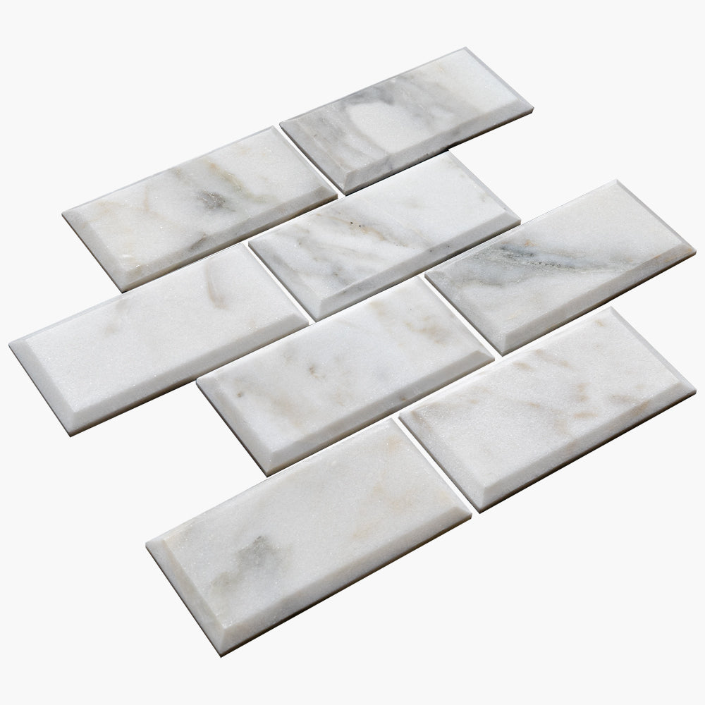 3 X 6 Calacatta Oliva Marble Polished & Beveled Field Tile-Marble Tile-American Tile Depot