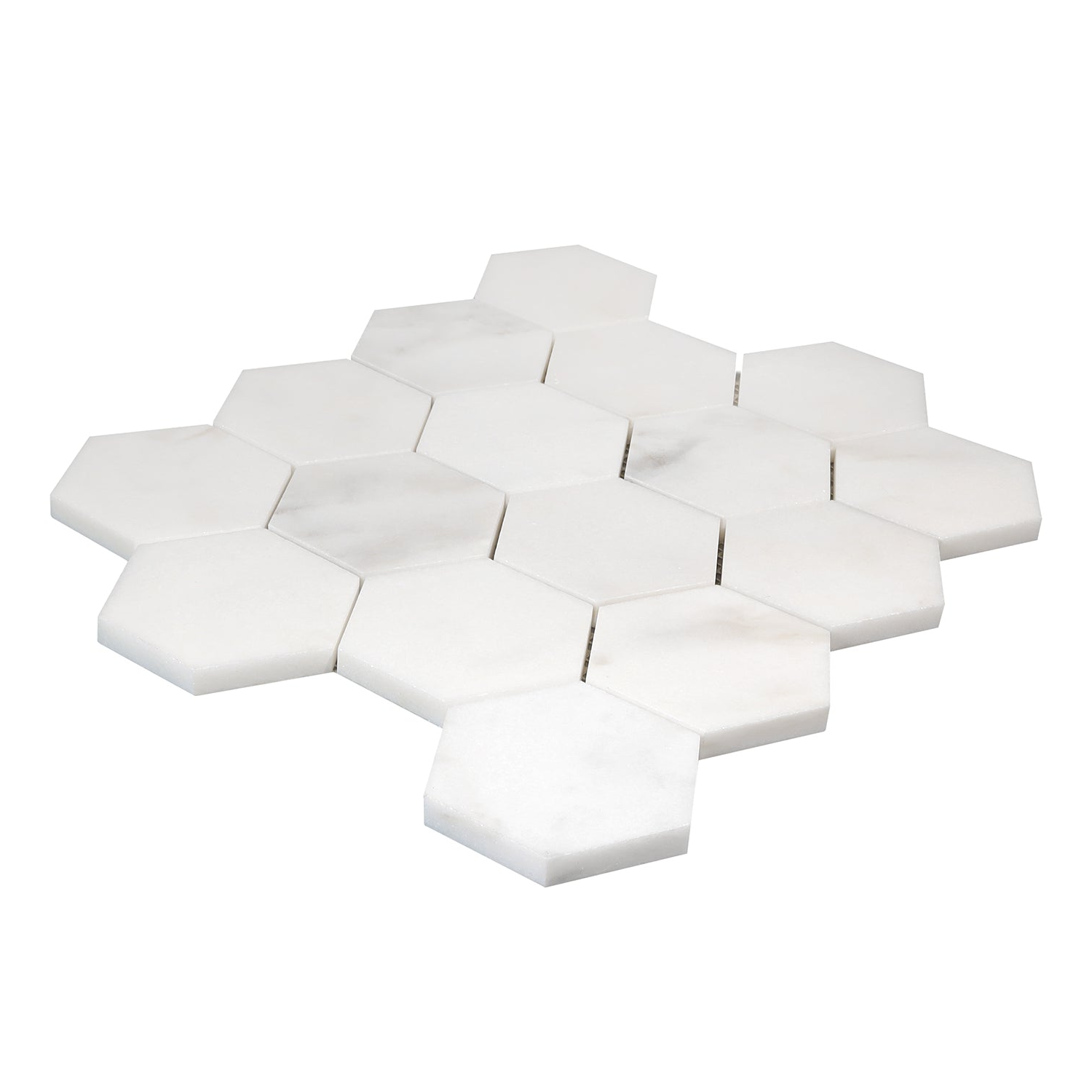 Calacatta Oliva Marble Polished 3" Hexagon Mosaic Tile-Marble Mosaic-American Tile Depot