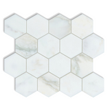 Calacatta Oliva Marble Honed 3" Hexagon Mosaic Tile