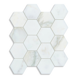 Calacatta Oliva Marble Polished 3" Hexagon Mosaic Tile