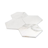 Calacatta Oliva Marble Honed 6" Hexagon Mosaic Tile