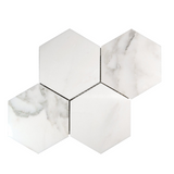 Calacatta Oliva Marble Polished 6" Hexagon Mosaic Tile