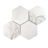 Calacatta Oliva Marble Honed 6" Hexagon Mosaic Tile