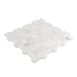 Calacatta Oliva Marble Honed Basketweave Mosaic Tile