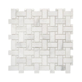 Calacatta Oliva Marble Honed Basketweave Mosaic Tile