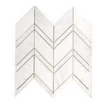 Sample of Calacatta Oliva Marble Honed Chevron Mosaic Tile-Marble Mosaic-American Tile Depot