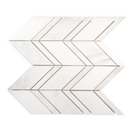 Calacatta Oliva Marble Honed Chevron Mosaic Tile-Marble Mosaic-American Tile Depot