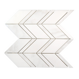 Calacatta Oliva Marble Honed Chevron Mosaic Tile