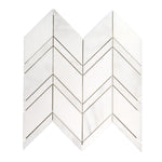 Sample of Calacatta Oliva Marble Polished Chevron Mosaic Tile-Marble Mosaic-American Tile Depot