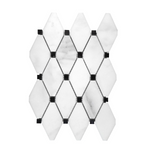 Calacatta Oliva Marble Honed Long Octave Mosaic Tile w/ Black Dots-Marble Mosaic-American Tile Depot