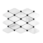 Calacatta Oliva Marble Polished Long Octave Mosaic Tile w/ Black Dots-Marble Mosaic-American Tile Depot