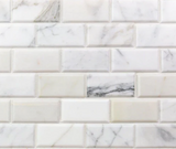 2 X 4 Calacatta Oliva Marble Polished & Beveled Brick Mosaic Tile