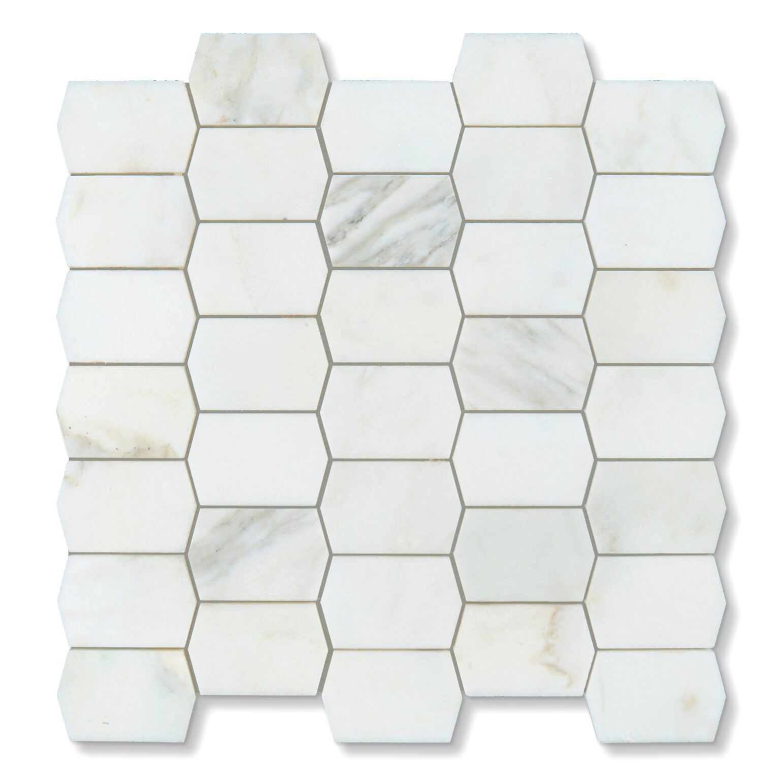 Calacatta Oliva Marble Honed Picket Mosaic Tile-Marble Mosaic-American Tile Depot