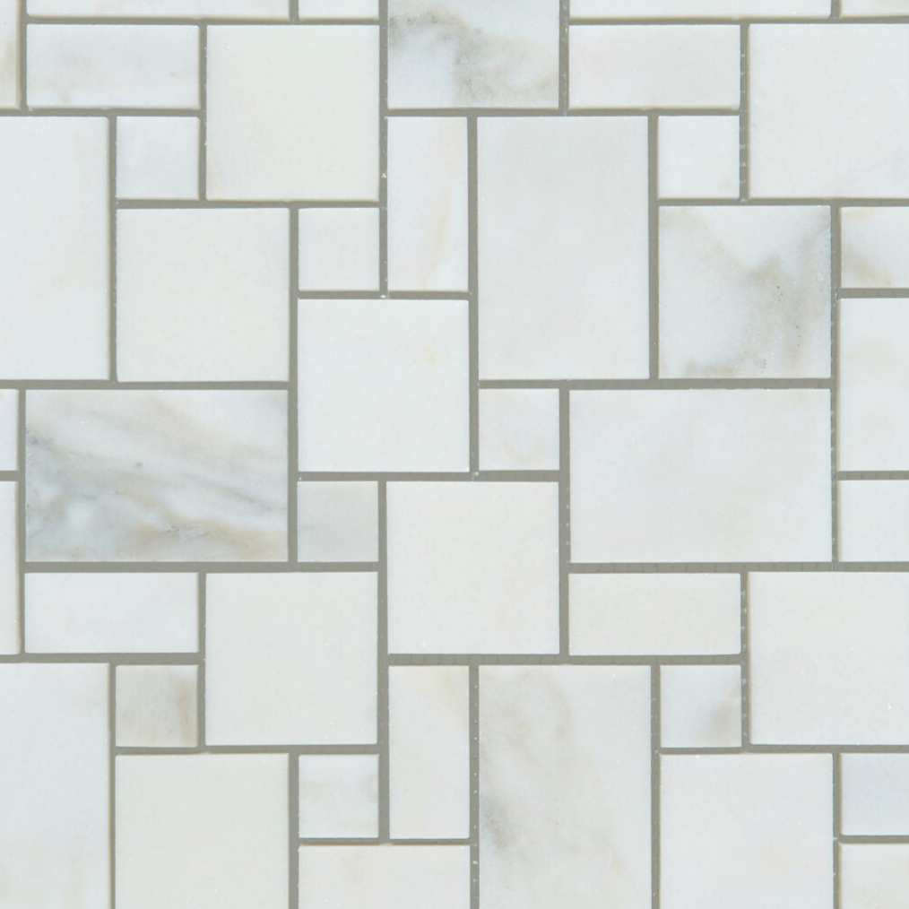 Calacatta Oliva Marble Honed Mini-Versailles Mosaic Tile-Marble Mosaic-American Tile Depot