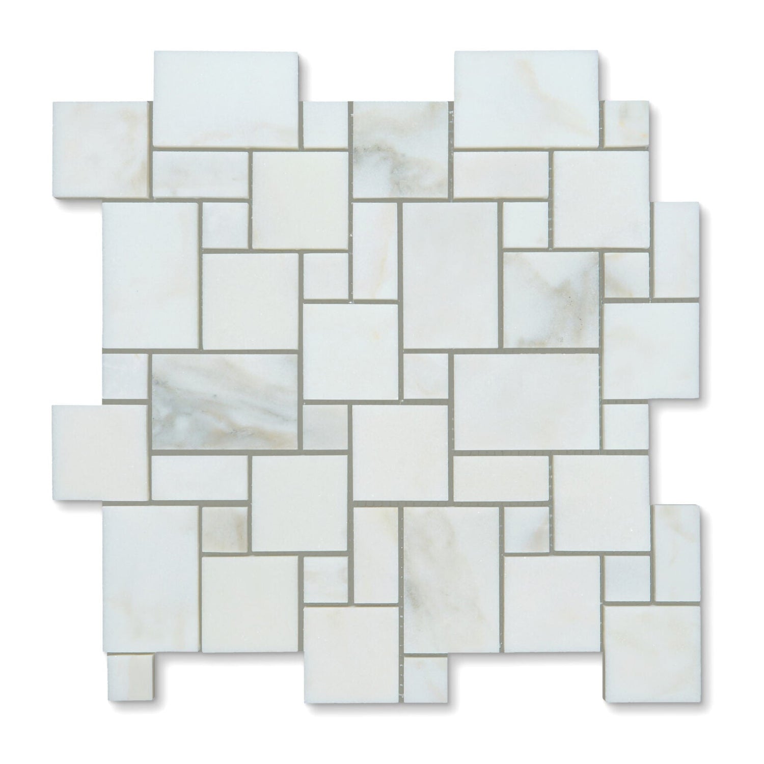 Calacatta Oliva Marble Polished Mini-Versailles Mosaic Tile-Marble Mosaic-American Tile Depot