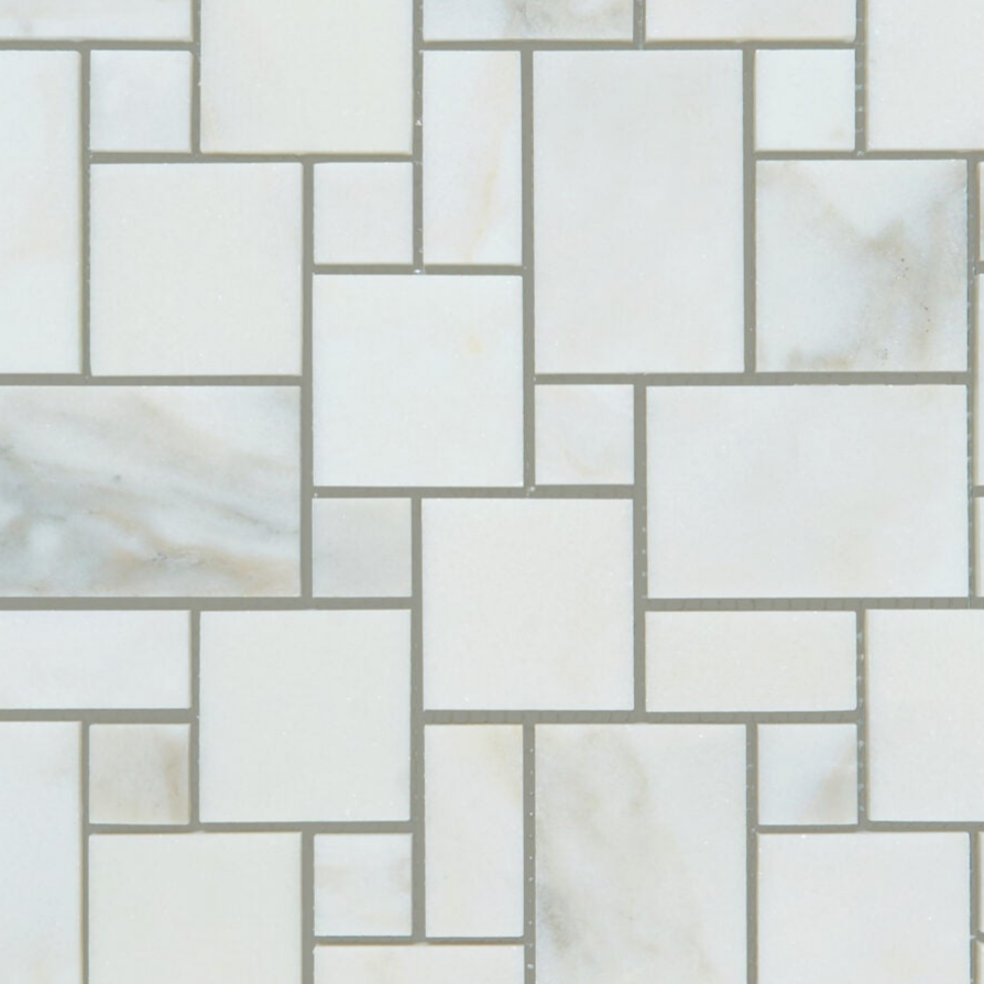 Calacatta Oliva Marble Polished Mini-Versailles Mosaic Tile-Marble Mosaic-American Tile Depot