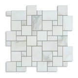 Calacatta Oliva Marble Polished Mini-Versailles Mosaic Tile