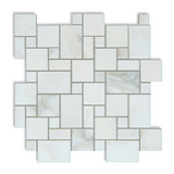 Calacatta Oliva Marble Honed Mini-Versailles Mosaic Tile