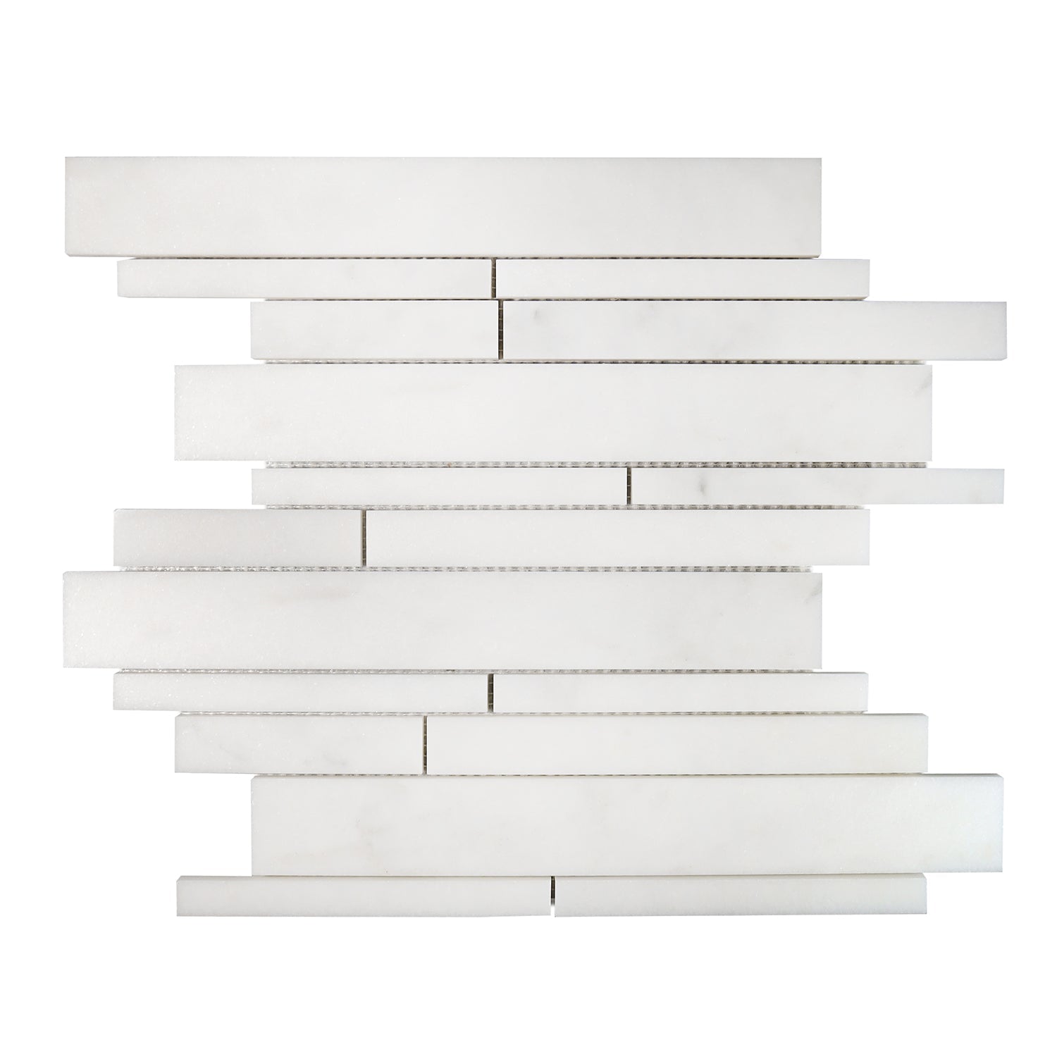 Calacatta Oliva Marble Polished Random Strip Diamond Mosaic Tile-Marble Mosaic-American Tile Depot