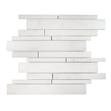 Calacatta Oliva Marble Honed Random Strip Diamond Mosaic Tile