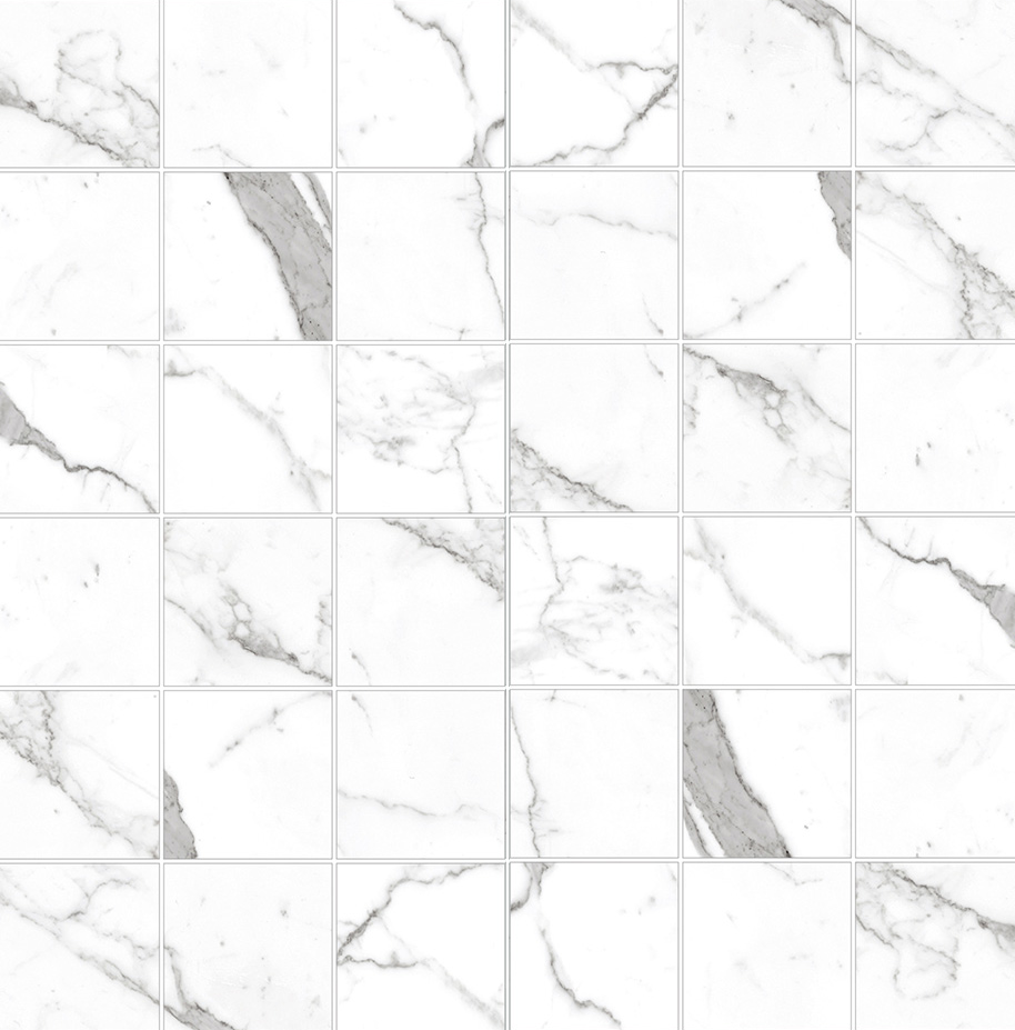 2 X 2 Calacatta Pearl Square Matte Porcelain Mosaic Tile-Porcelain Mosaic-American Tile Depot