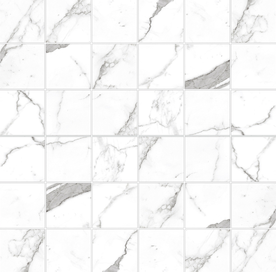 2 X 2 Calacatta Pearl Square Matte Porcelain Mosaic Tile-Porcelain Mosaic-American Tile Depot