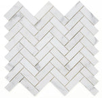 Herringbone Calacatta White Honed Marble Mosaic Tile-Marble Mosaic-American Tile Depot