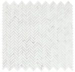 Herringbone Calacatta White Honed Marble Mosaic Tile-Marble Mosaic-American Tile Depot