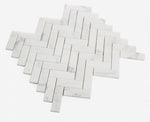 Herringbone Calacatta White Honed Marble Mosaic Tile-Marble Mosaic-American Tile Depot