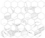 2 X 2 Calacatta White Hexagon Polished Porcelain Mosaic Tile