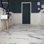 12 X 24 Calacatta Blue Matte Marble Look Porcelain Tile-PORCELAIN-Large Format-American Tile Depot