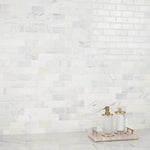 2 X 4 Calacatta Oliva Marble Polished & Beveled Brick Mosaic Tile-Marble Mosaic-American Tile Depot