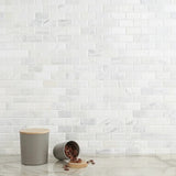 2 X 4 Calacatta Oliva Marble Polished & Beveled Brick Mosaic Tile