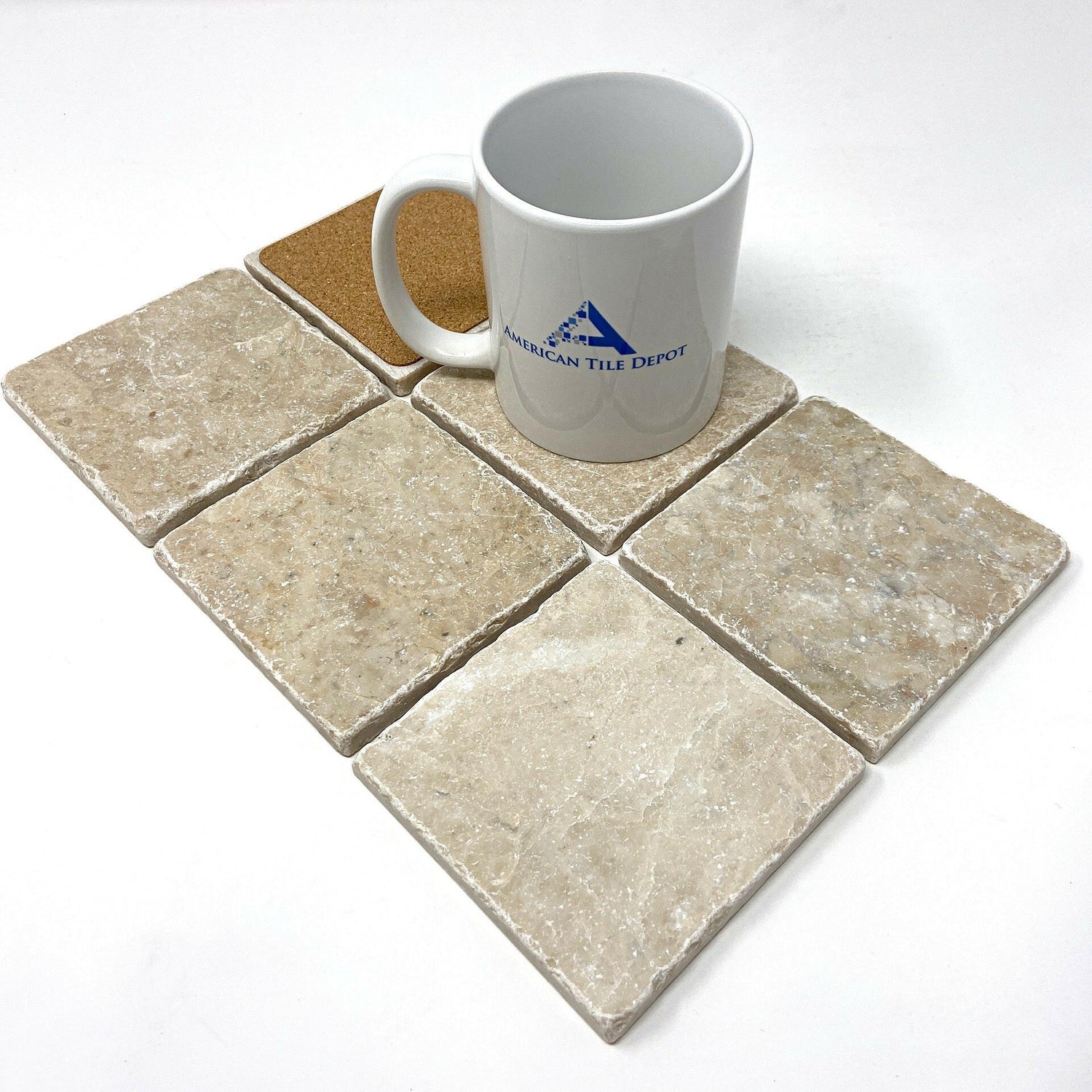 Cappuccino Marble Handmade Coasters - Set of 4-Marble Coasters-American Tile Depot