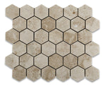 Cappuccino Marble Polished 2" Hexagon Mosaic Tile-Marble Mosaic-American Tile Depot