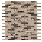 Garnet Linear Cappuccino Mosaic Wall Tile-Mixed Mosaic-American Tile Depot