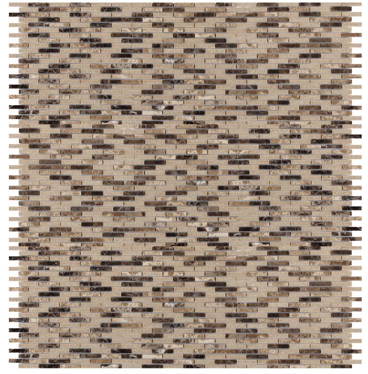 Garnet Linear Cappuccino Mosaic Wall Tile-Mixed Mosaic-American Tile Depot