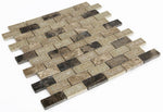 1 x 2 Garnet Brick Cappuccino Mosaic Wall Tile-Mixed Mosaic-American Tile Depot