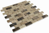 1 x 2 Garnet Brick Cappuccino Mosaic Wall Tile