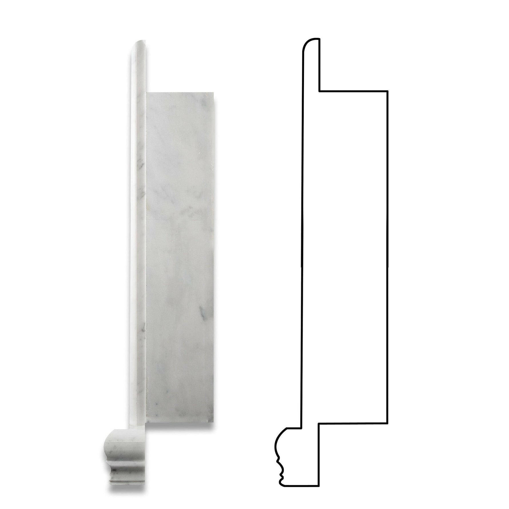 Carrara White Marble Hand-Made Custom Shampoo Niche / Shelf - LARGE - Honed-Accessories-American Tile Depot