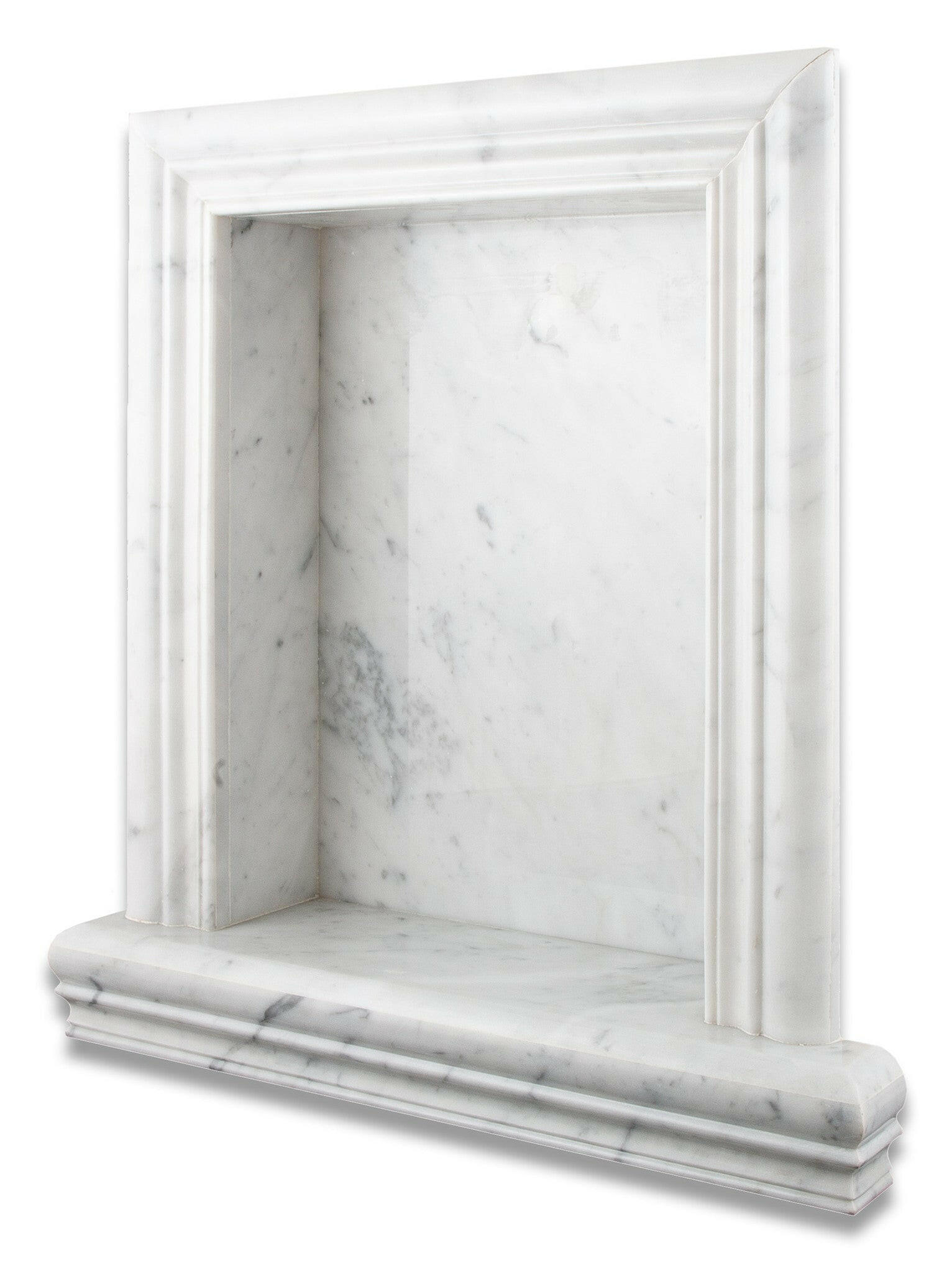 Carrara White Marble Hand-Made Custom Shampoo Niche / Shelf - LARGE - Polished-Accessories-American Tile Depot