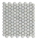 Carrara White Marble Honed 1" Mini Hexagon Mosaic Tile-Marble Mosaic-American Tile Depot