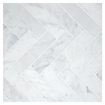 Carrara White Marble Honed 1.25 x 6 Herringbone Mosaic Tile-Marble Mosaic-American Tile Depot