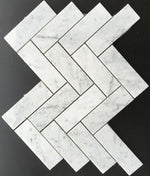 Carrara White Marble Honed 2 x 6 Herringbone Mosaic Tile-Marble Mosaic-American Tile Depot