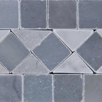 Carrara White Marble Honed BIAS Border Listello w/ Blue-Gray Dots-Marble Border-American Tile Depot