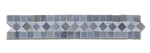 Carrara White Marble Honed BIAS Border Listello w/ Blue-Gray Dots-Marble Border-American Tile Depot