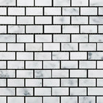 Carrara White Marble Honed Baby Brick Mosaic Tile-Marble Mosaic-American Tile Depot